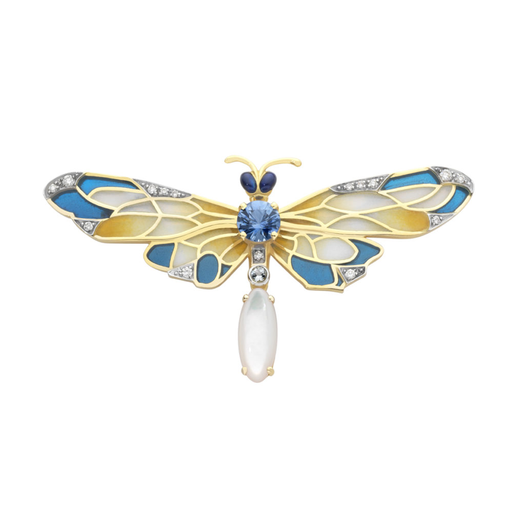 Sapphire Dragonfly Brooch/Pendant PB-728