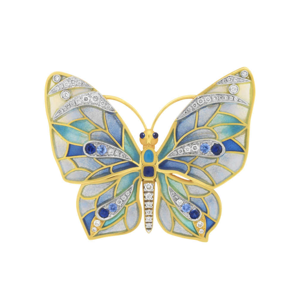 Blue Butterfly Brooch/Pendant PB-750