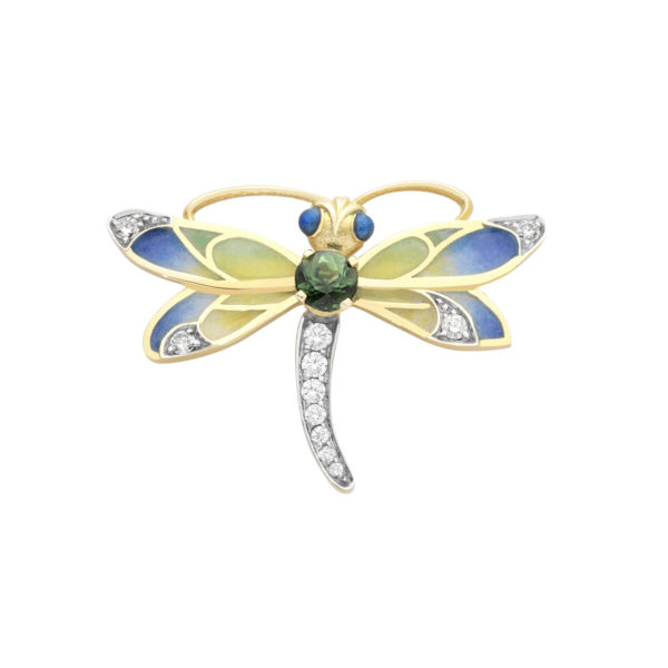 Green Tourmaline Dragonfly Brooch/Pendant PB-731